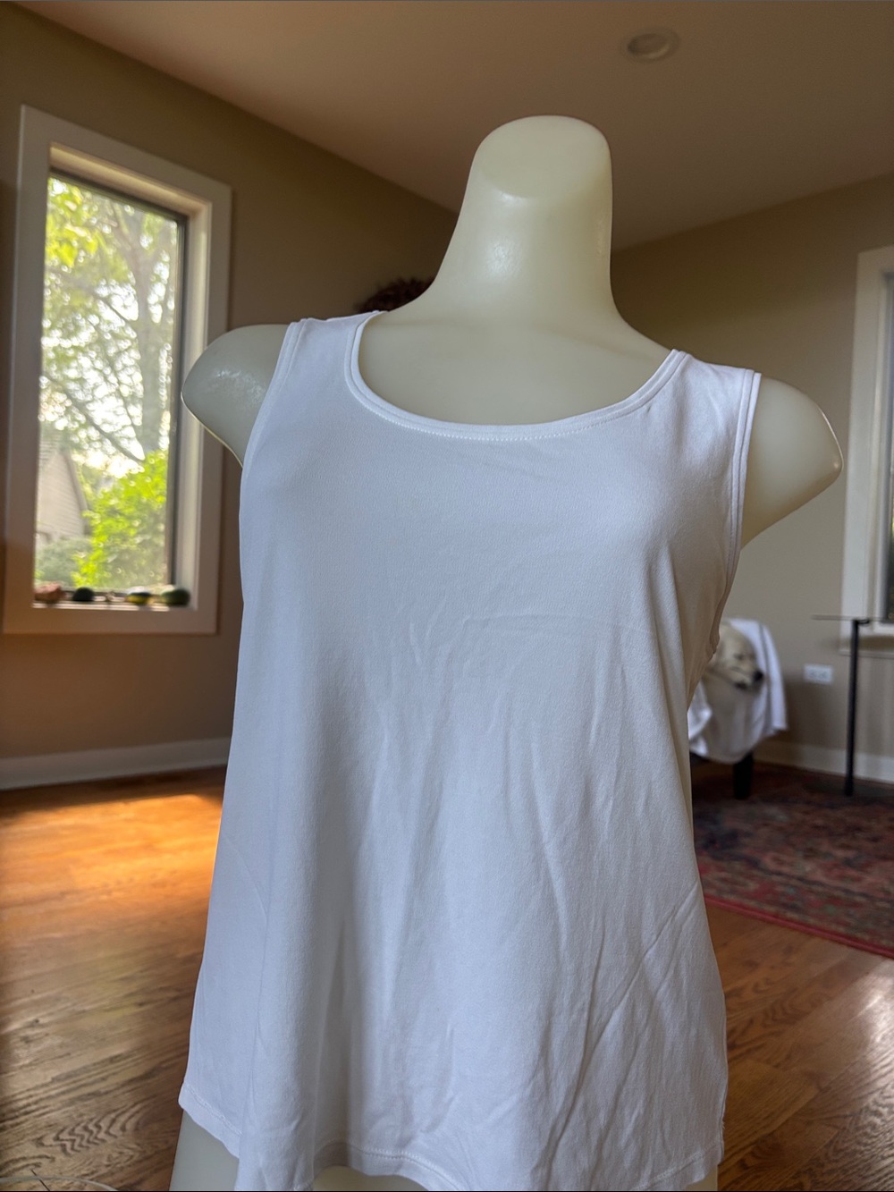Eileen Fisher White Scoop Neck Tank size PS